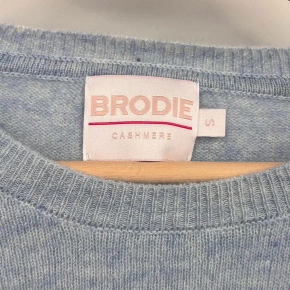 Brodie 100 % cashmere lightning Bolt iridescent jumper sweater Sz S celestial - Picture 3 of 10